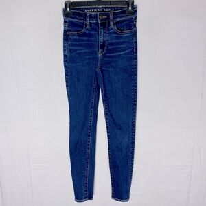 American Eagle Outfitters Med Wash Blue Super High Rise Jeggings 2P